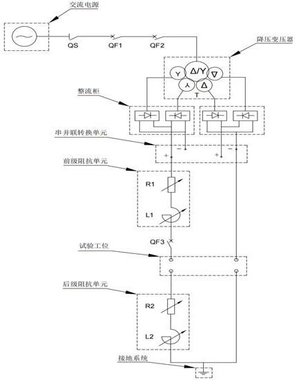 Direct current test system and test voltage acquisition method