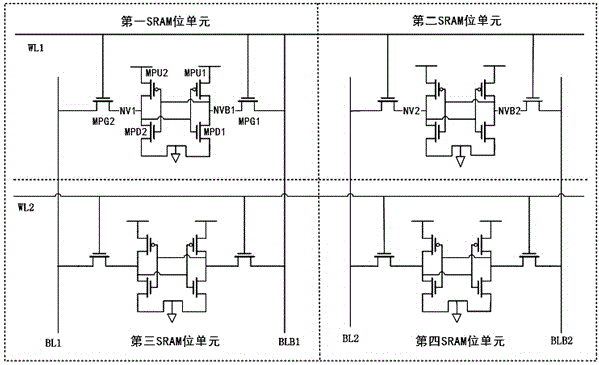 Eight-tube SRAM bit cell circuit working at low voltage suitably and array of eight-tube SRAM bit cell circuit