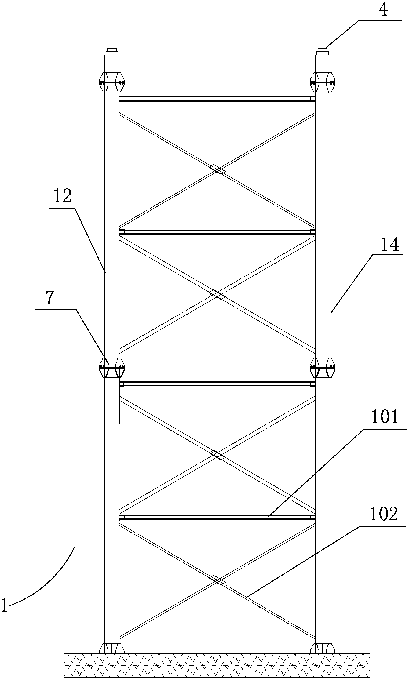 Construction method for ultrahigh combined support for bridge side span cast-in-situ section