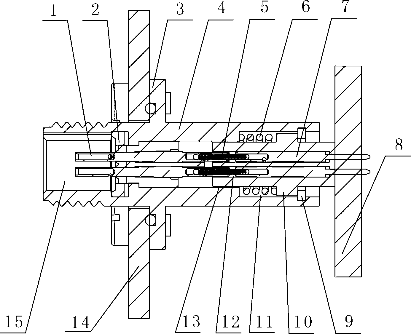Floating connection mechanism used between hard face plate and printed board