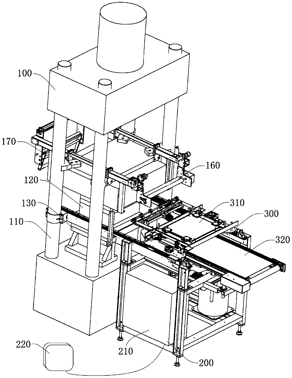 Wet-type hydraulic blank taking system capable of achieving protective demolding