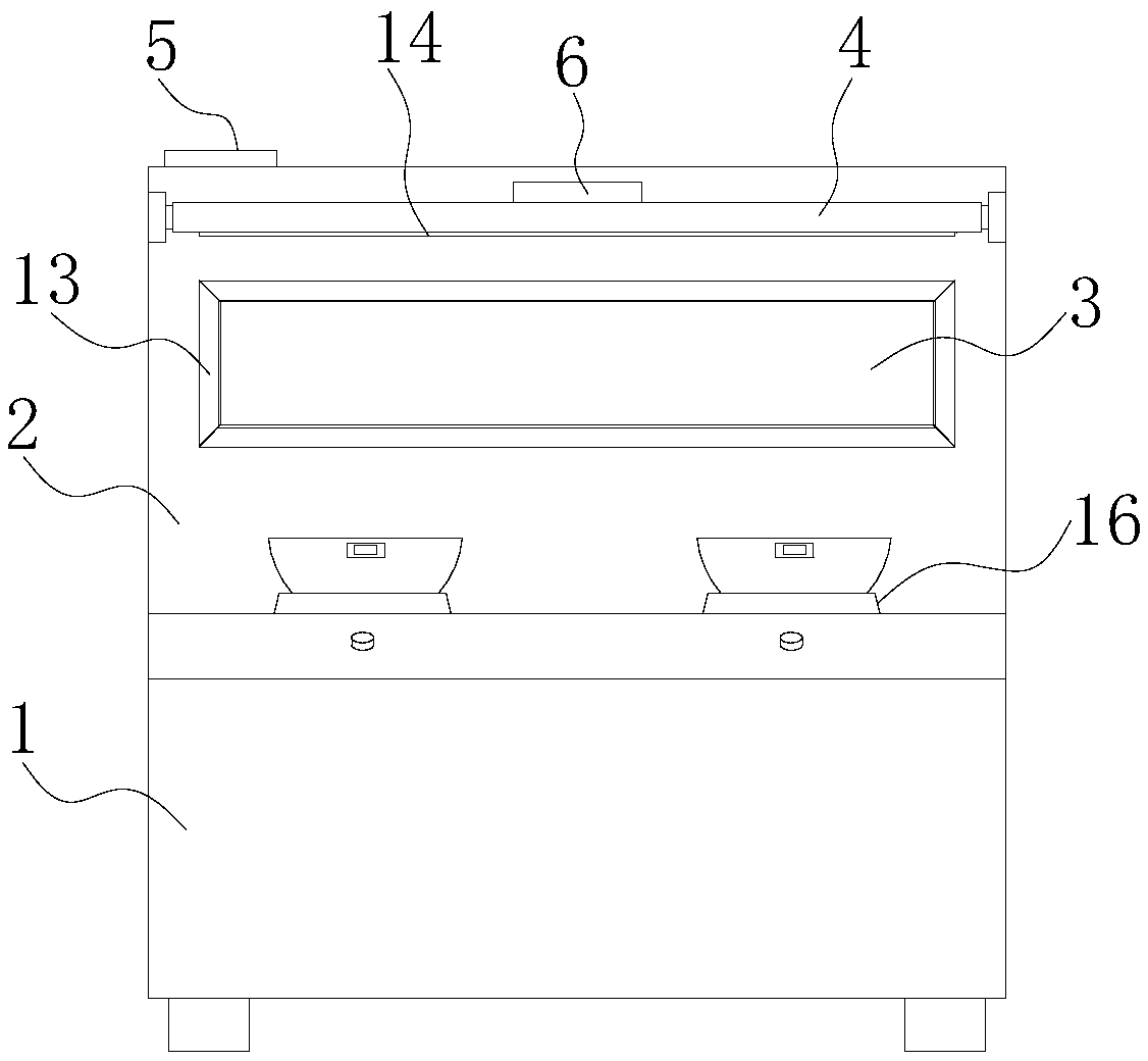 Integrated cooker with flue protection function