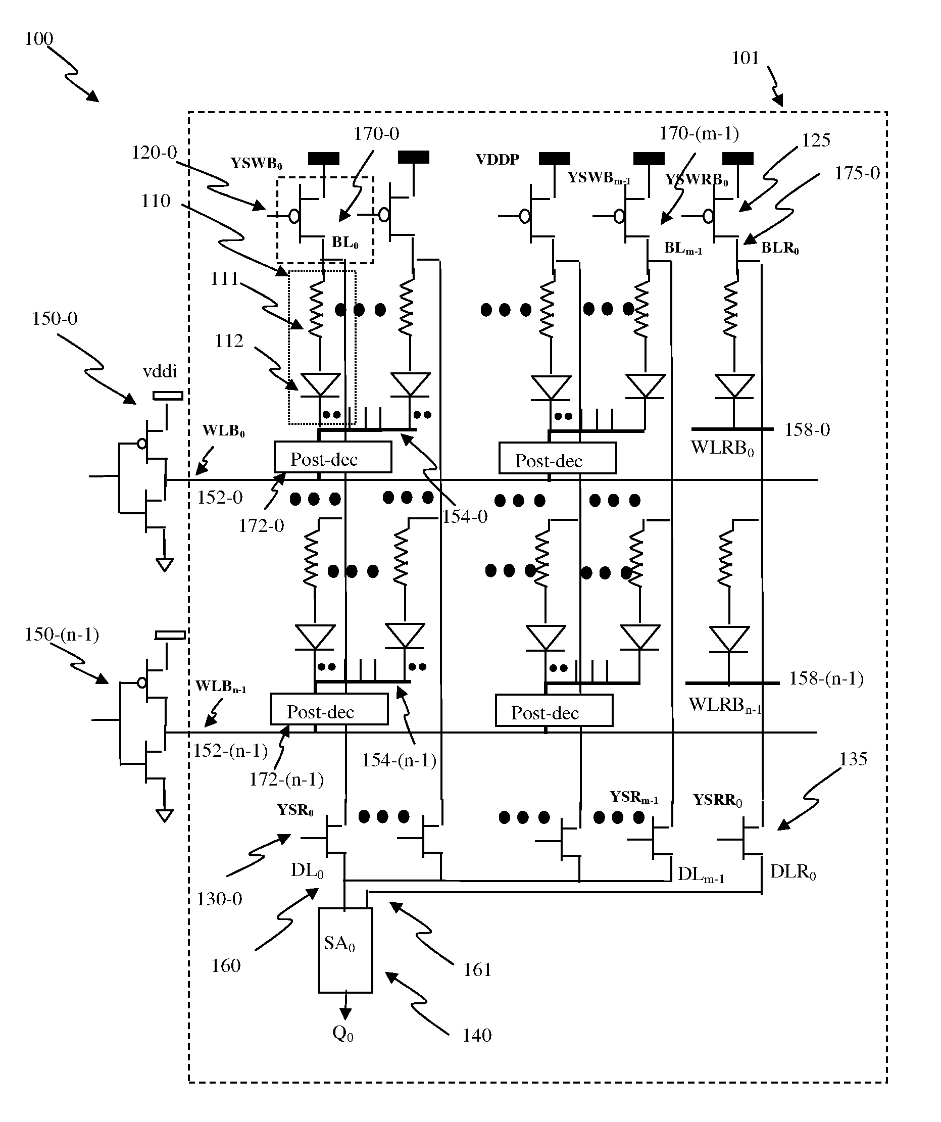 Programmable resistive memory unit with data and reference cells