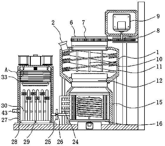 Polishing brick raw material calcium removing device and calcium removing technology thereof