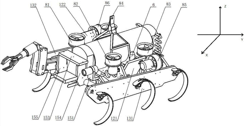 Swimming and walking combined underwater operation robot and control method thereof