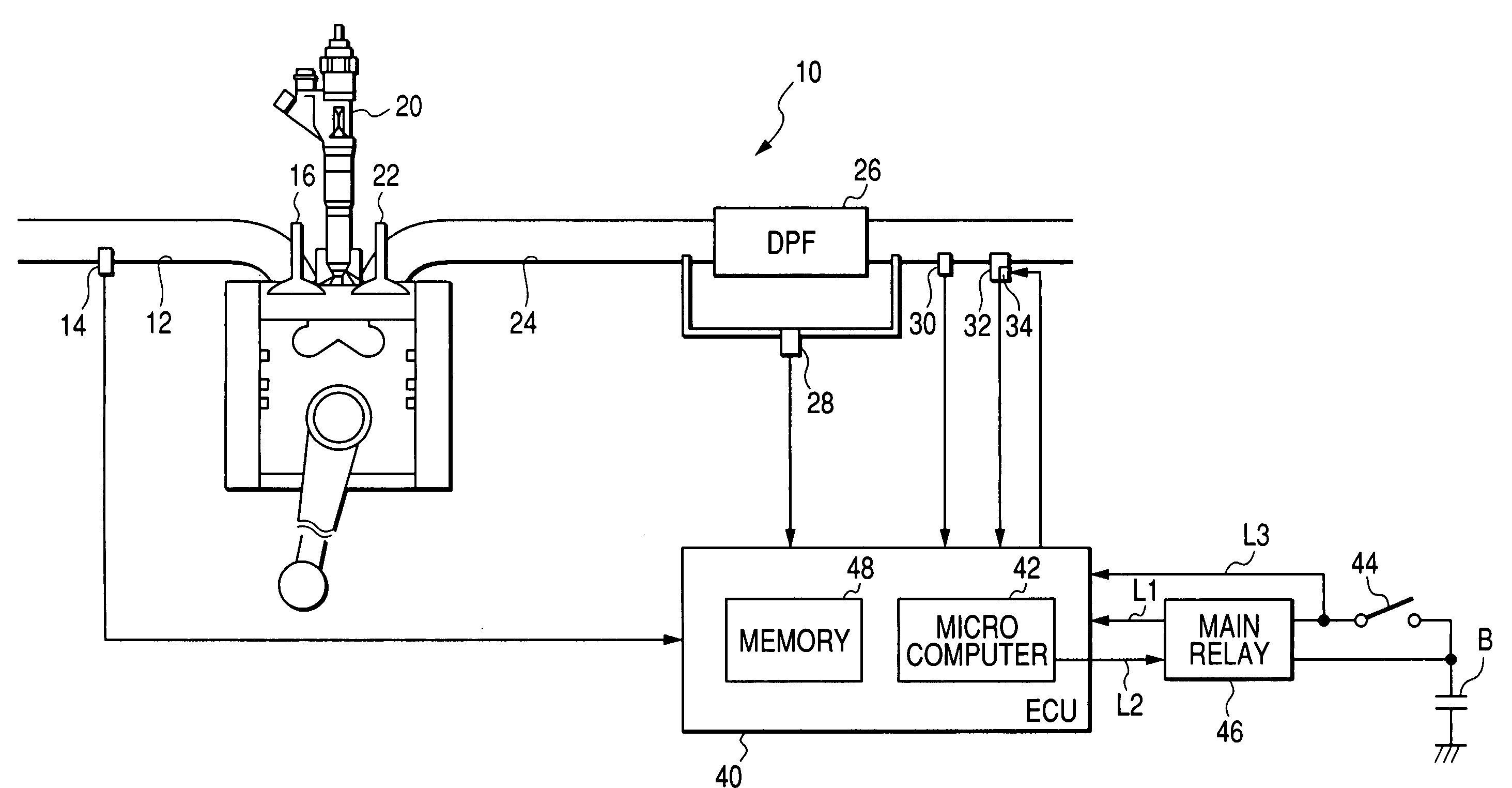 Control system designed to minimize deterioration of exhaust gas sensor for use in diesel engine