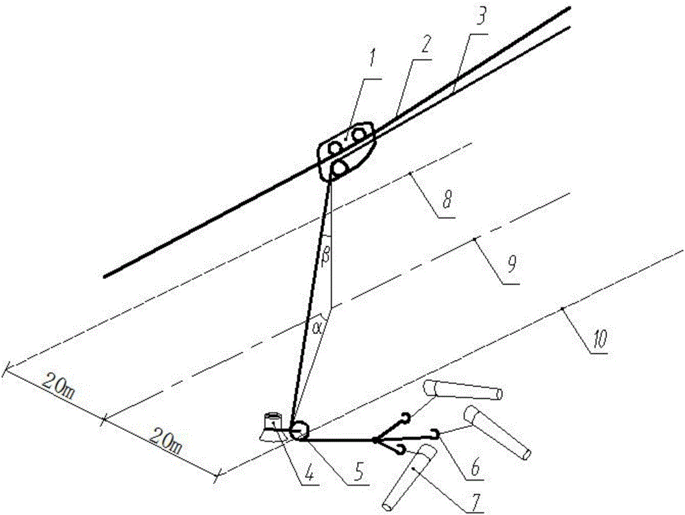 A method for expanding the logging area of ​​a cable skidding crane once installed