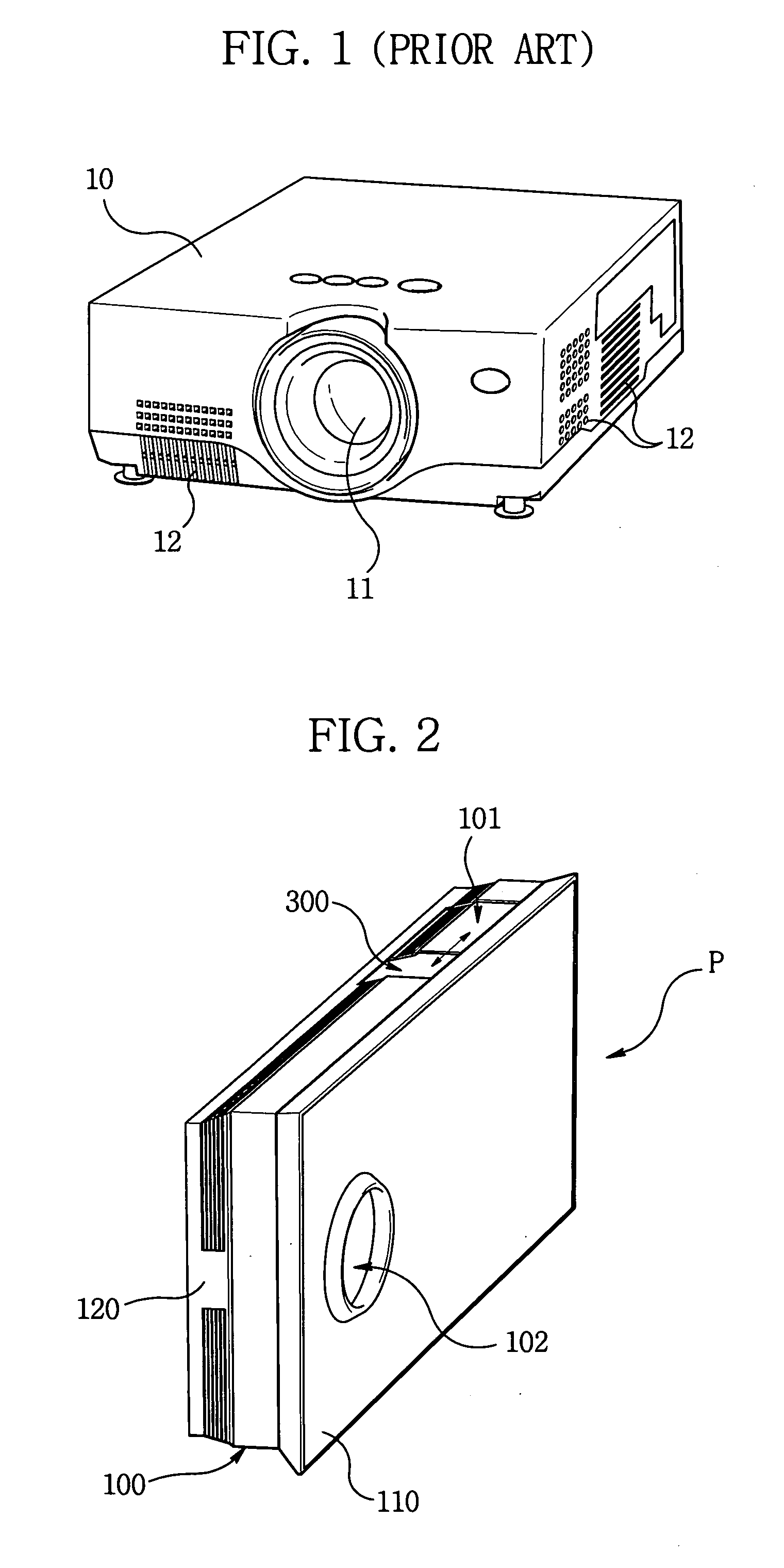 Automatic door mechanism for projector