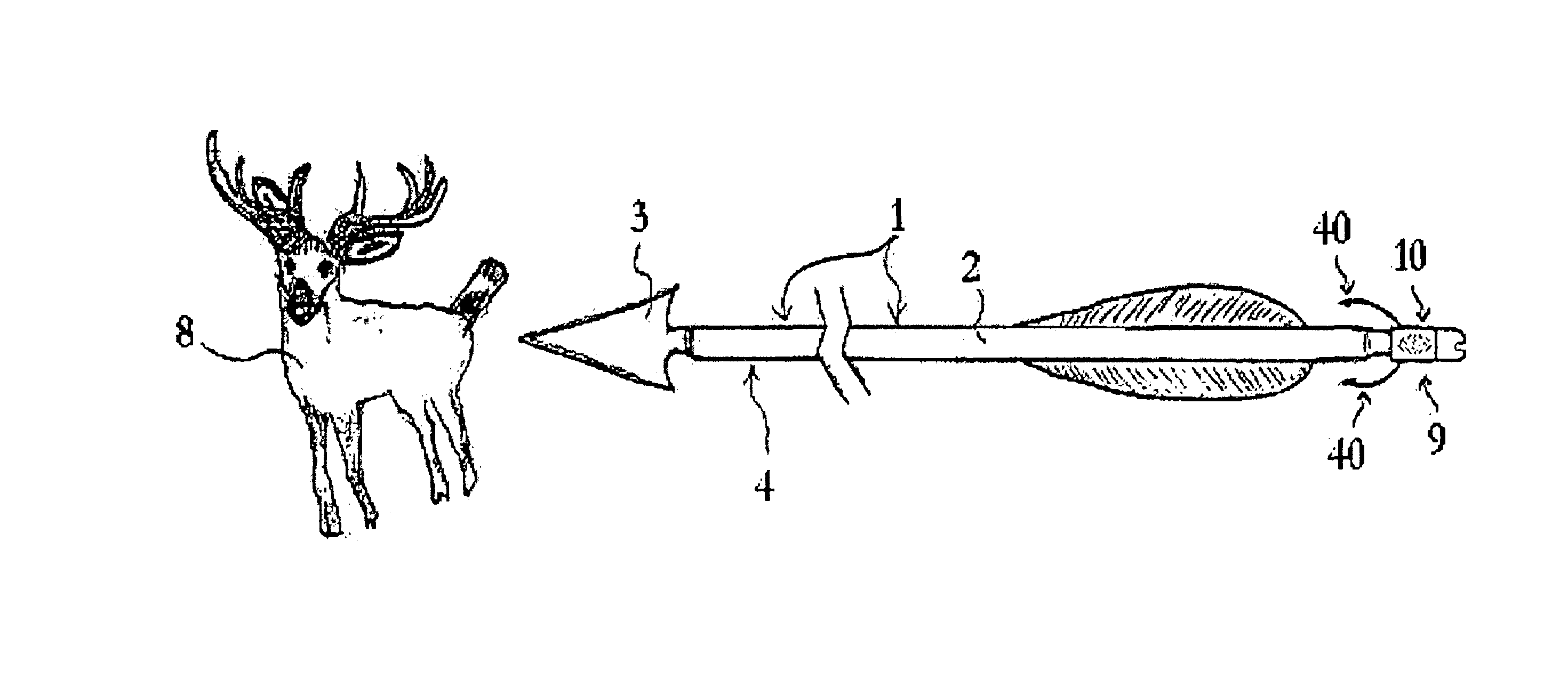 Device for detaching locator from arrow for tracking game