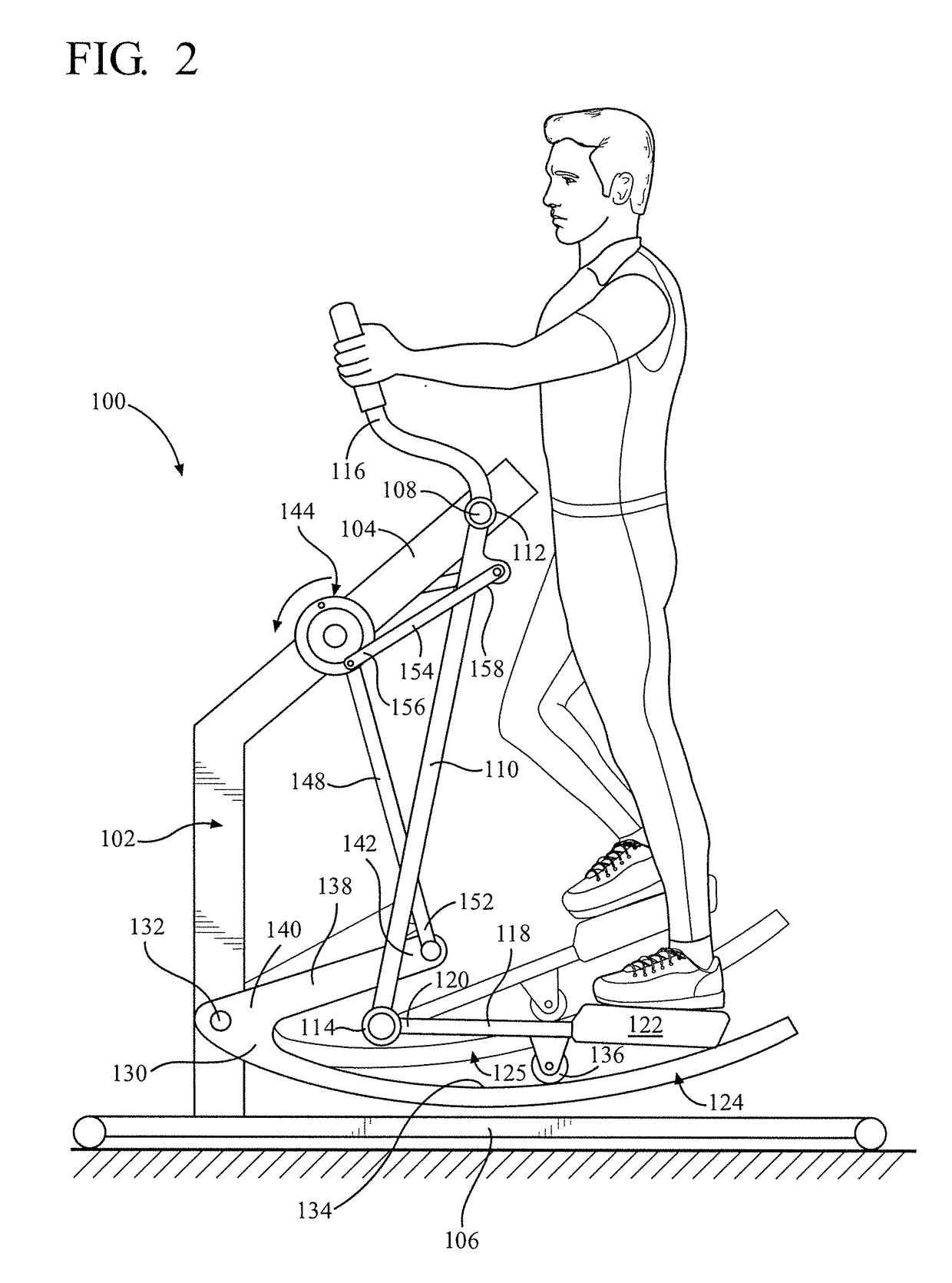 Elliptical exercise device with moving control tracks