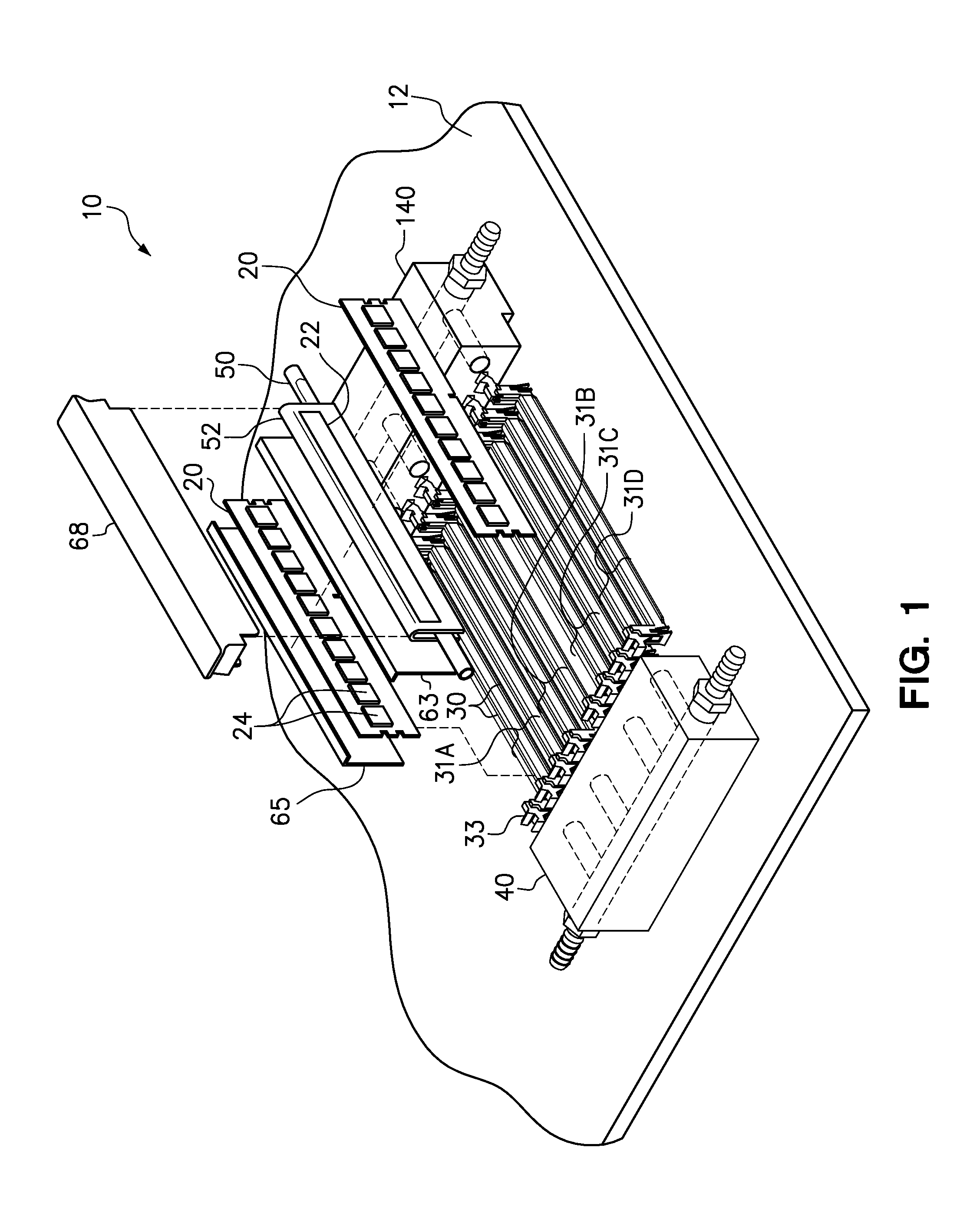 Liquid-cooled memory system having one cooling pipe per pair of dimms