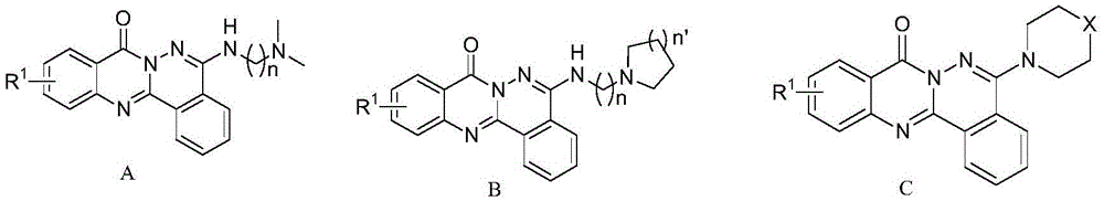 Phthalizine [1,2,b] quinazoline-8-ketone compound and preparation method and application in antitumor drugs of phthalizine [1,2,b] quinazoline-8-ketone compound