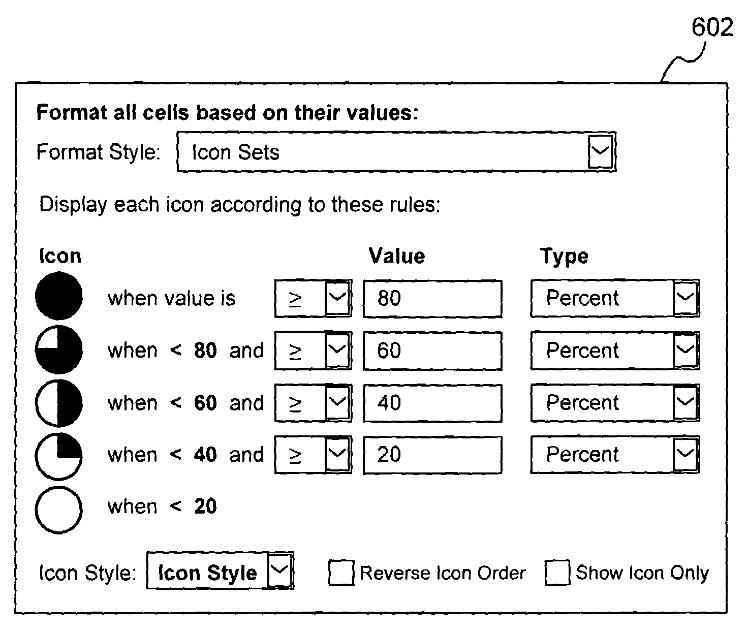 Variable formatting of cells