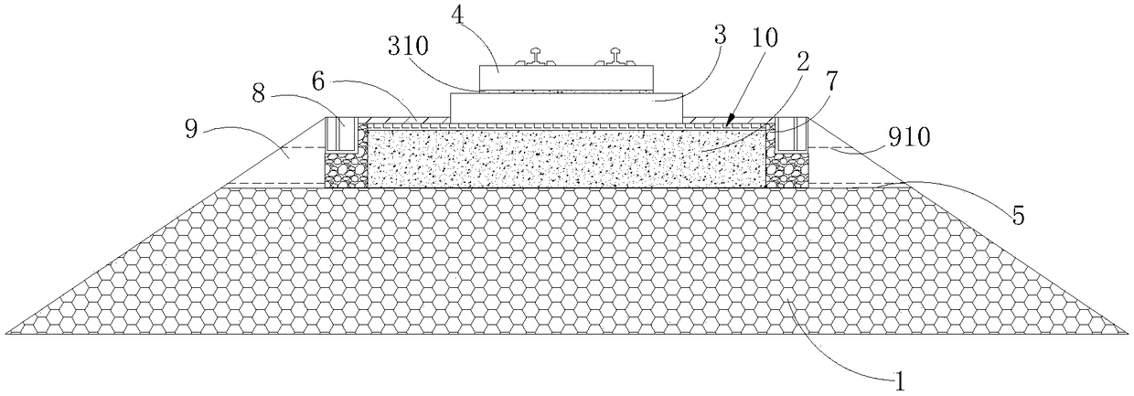 Ballastless track waterproof and drainage subgrade bed structure and laying method thereof