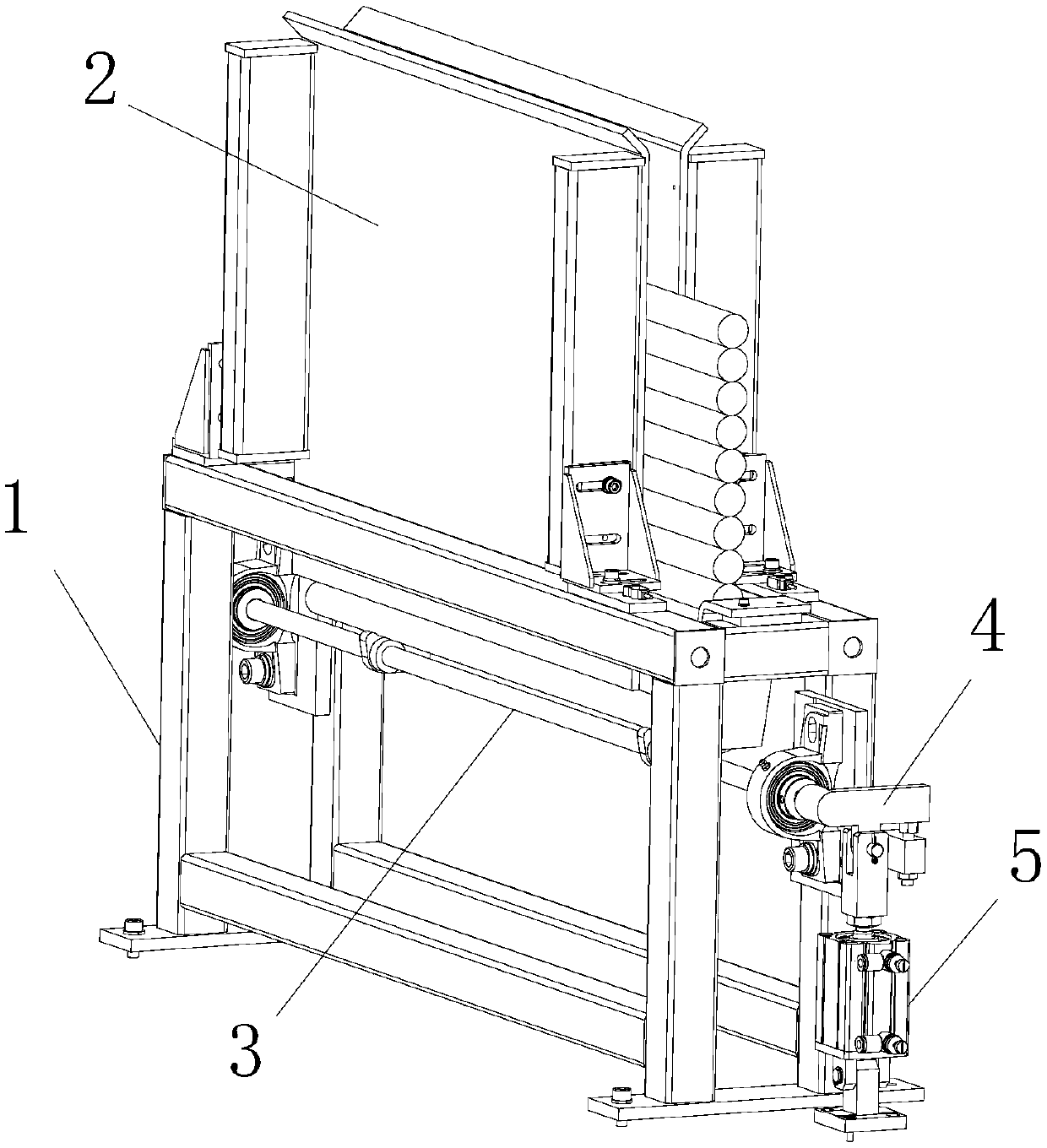 Roll paper cutting and unloading mechanism