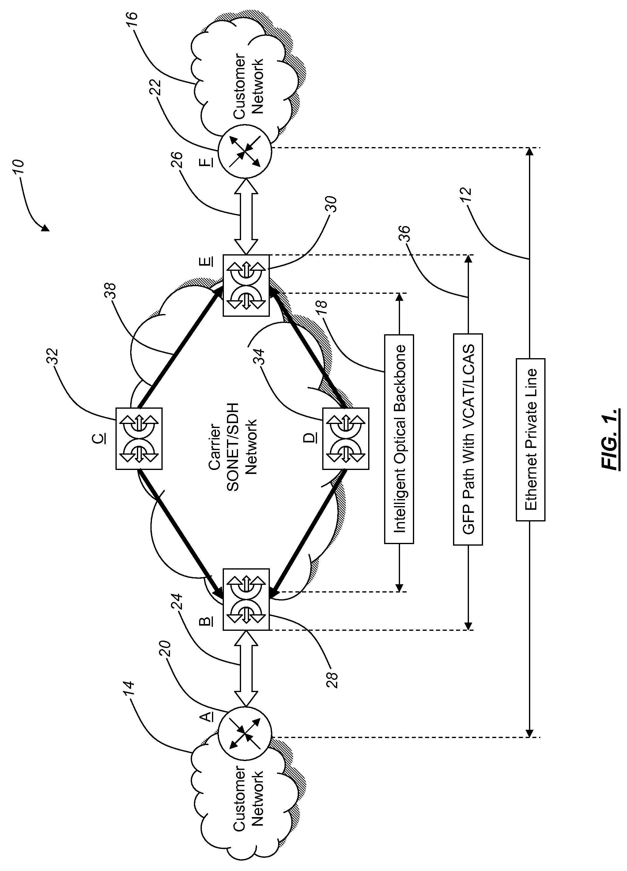 Method and apparatus for interfacing applications to LCAS for efficient SONET traffic flow control