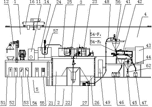 Magnesium, magnesium alloy and wastes thereof based production line for producing particle magnesium desulfurizing agent/particle magnesium alloy desulfurizing agent