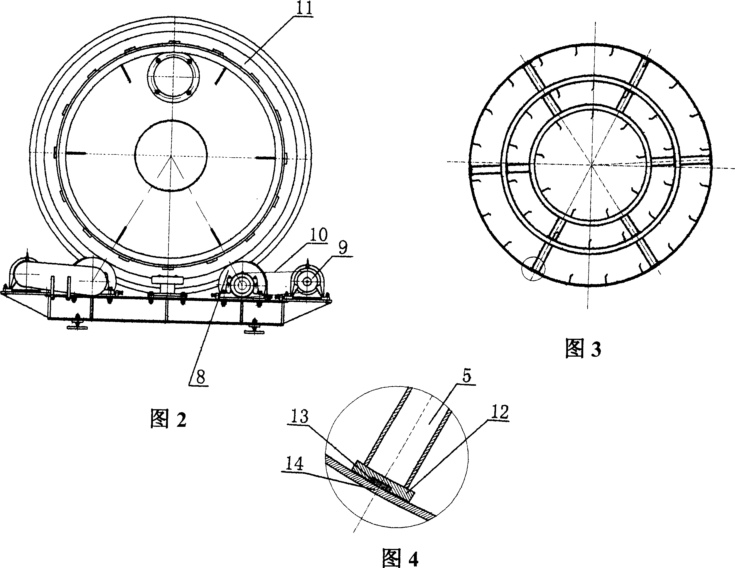 Connecting structure of multi-ring drum drying machine