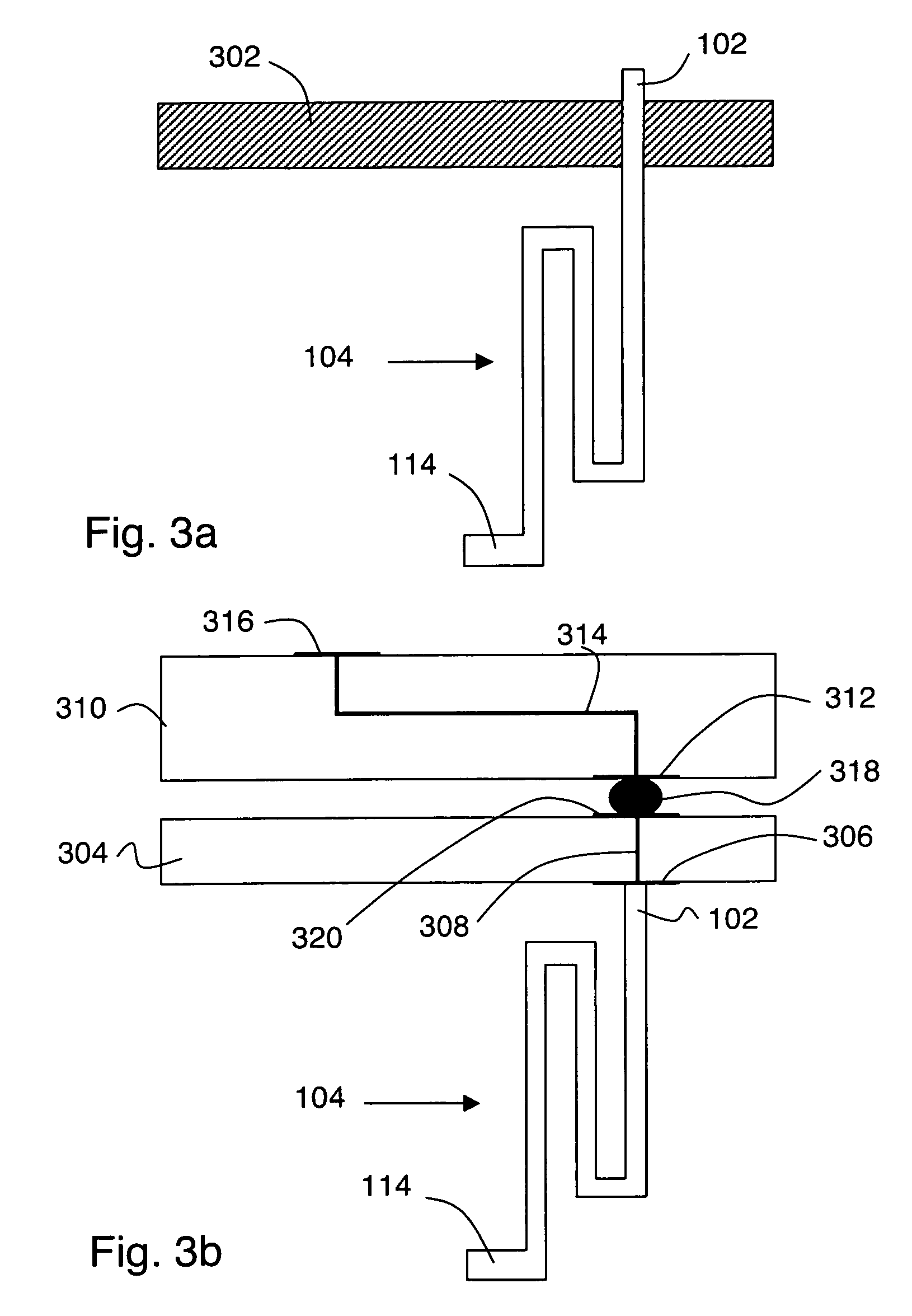 Low profile probe having improved mechanical scrub and reduced contact inductance