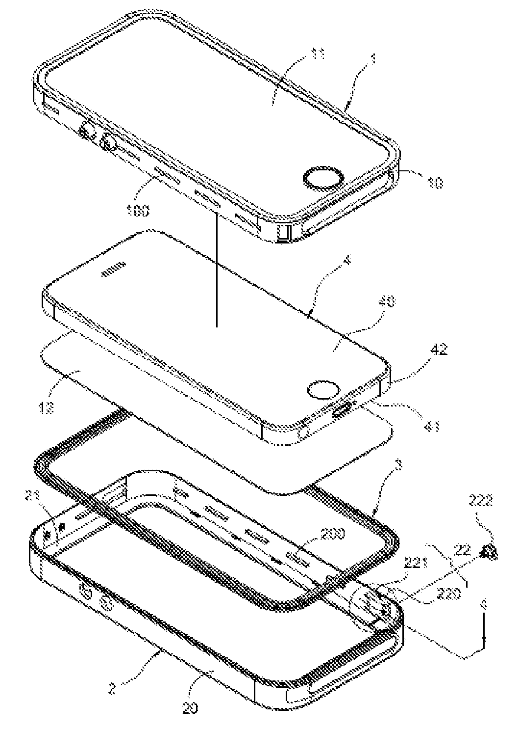 Mobile device protecting structure