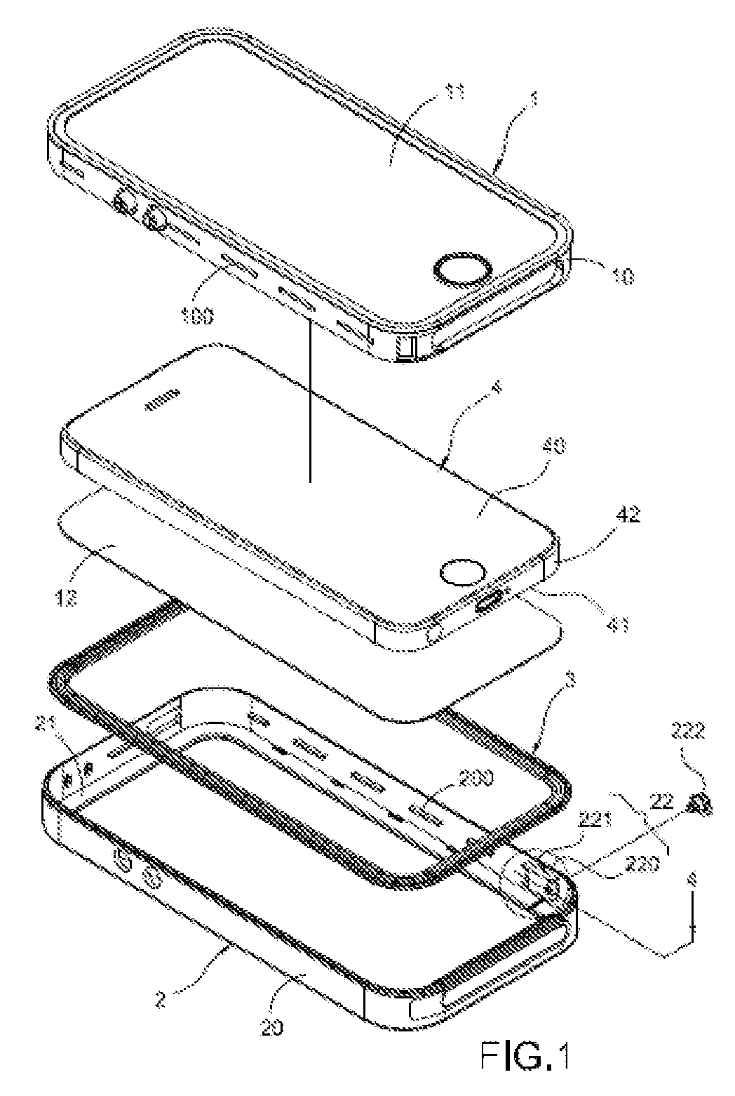 Mobile device protecting structure