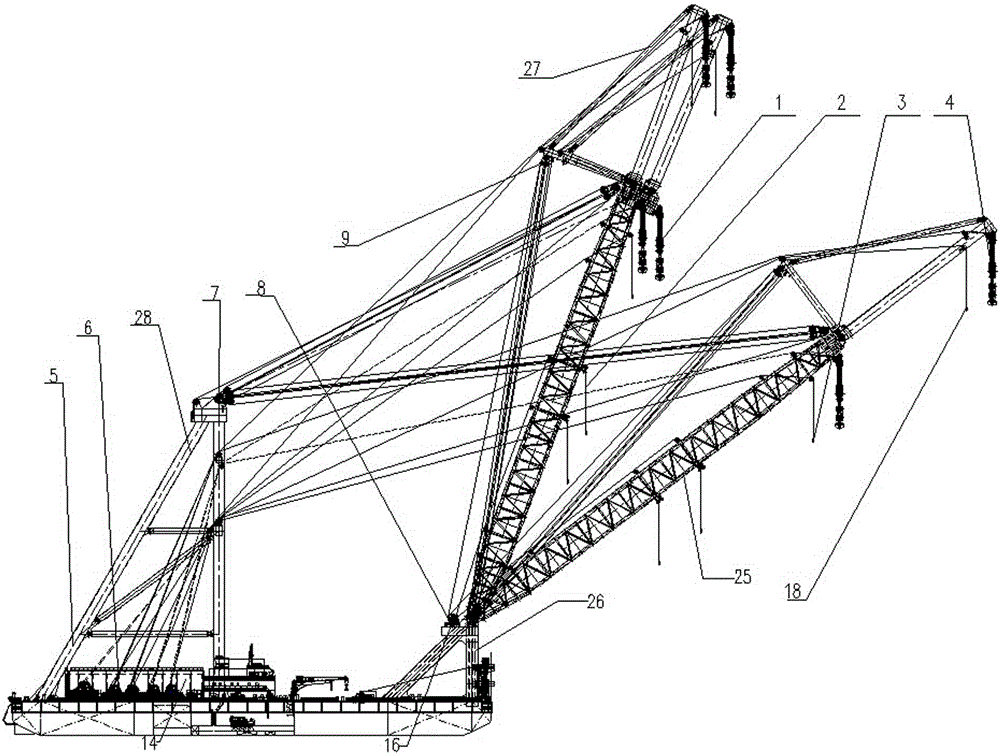 Large-scale ultrahigh lift height floating crane