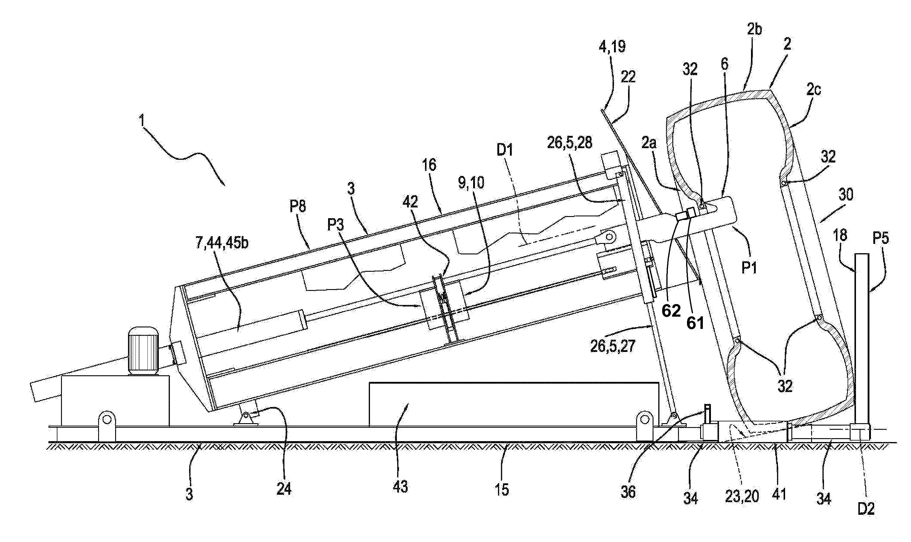 Machine and method for removing beads from tires at the end of life