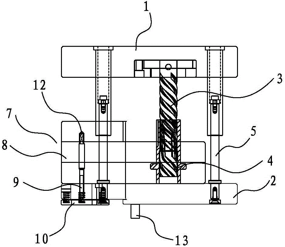Integral suspension type in-mold tapping device