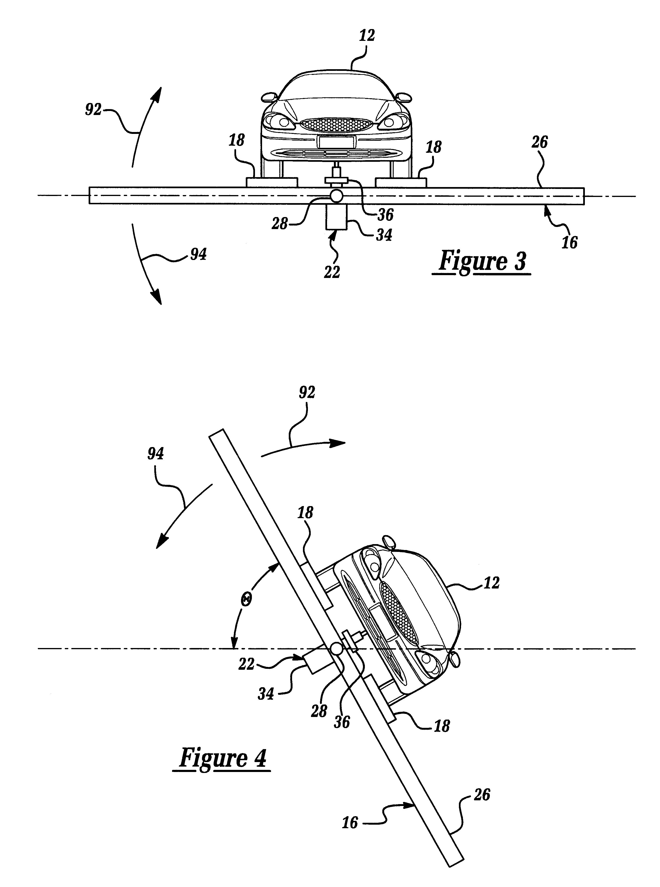 Method and apparatus for measuring the rollover resistance and compliance characteristics of a vehicle