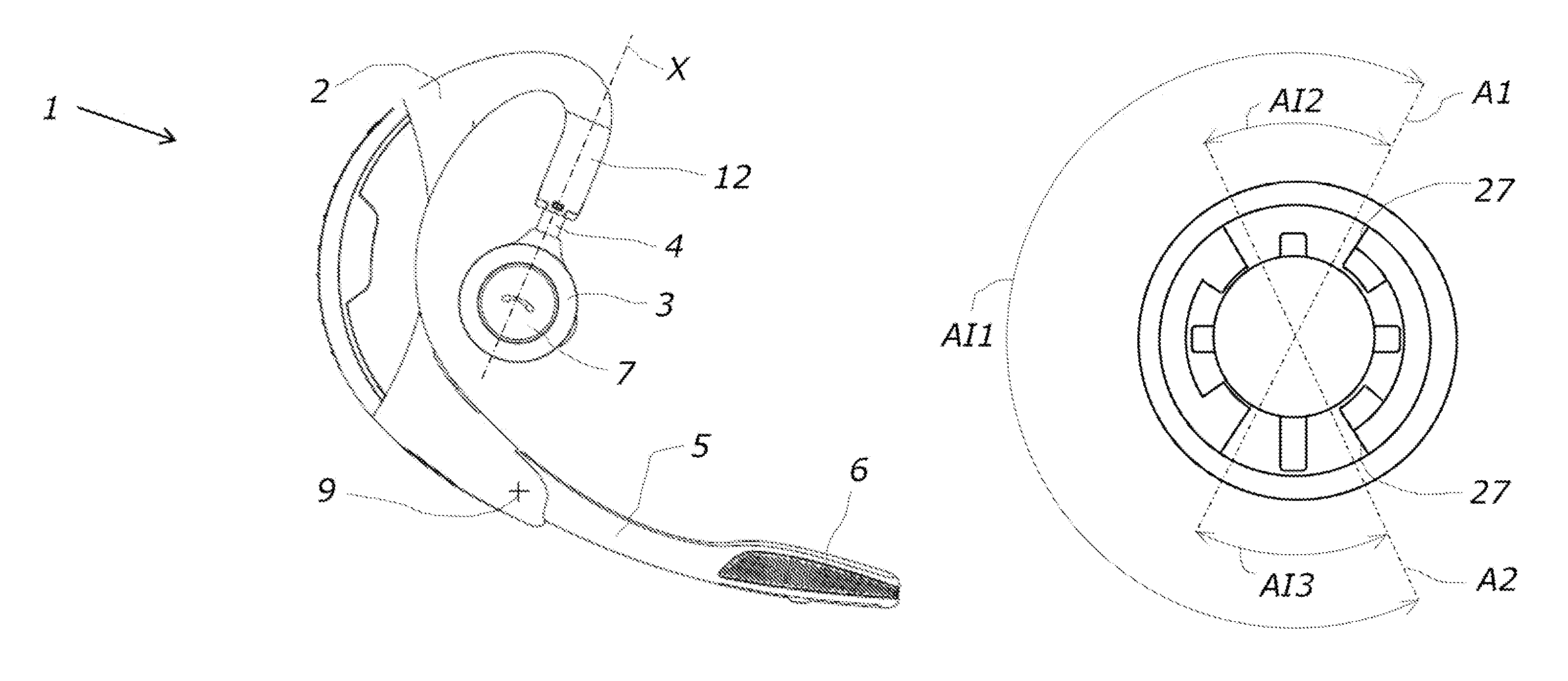 Headset with a rotatable speaker housing