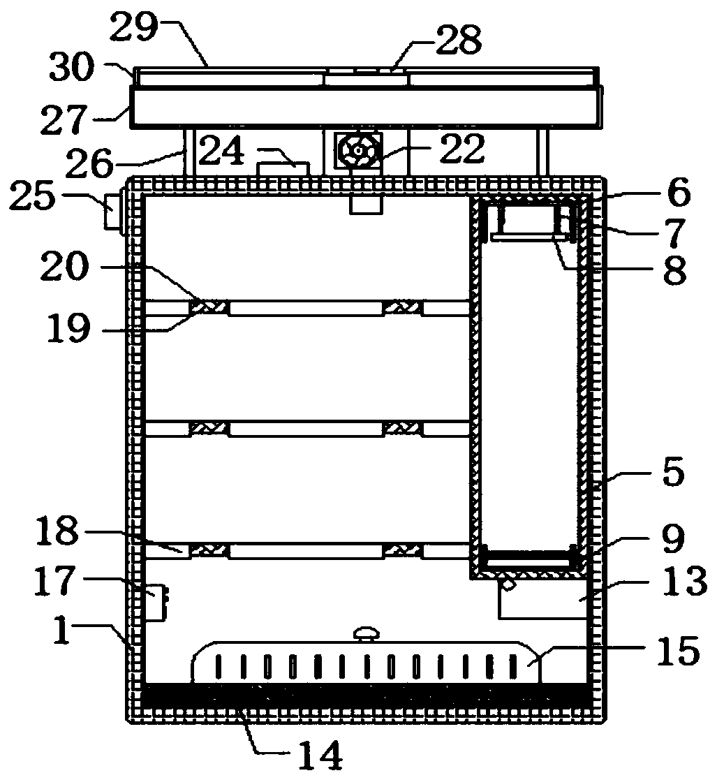Damp-proof bottom plate reinforced bullet cabinet and manufacturing method thereof