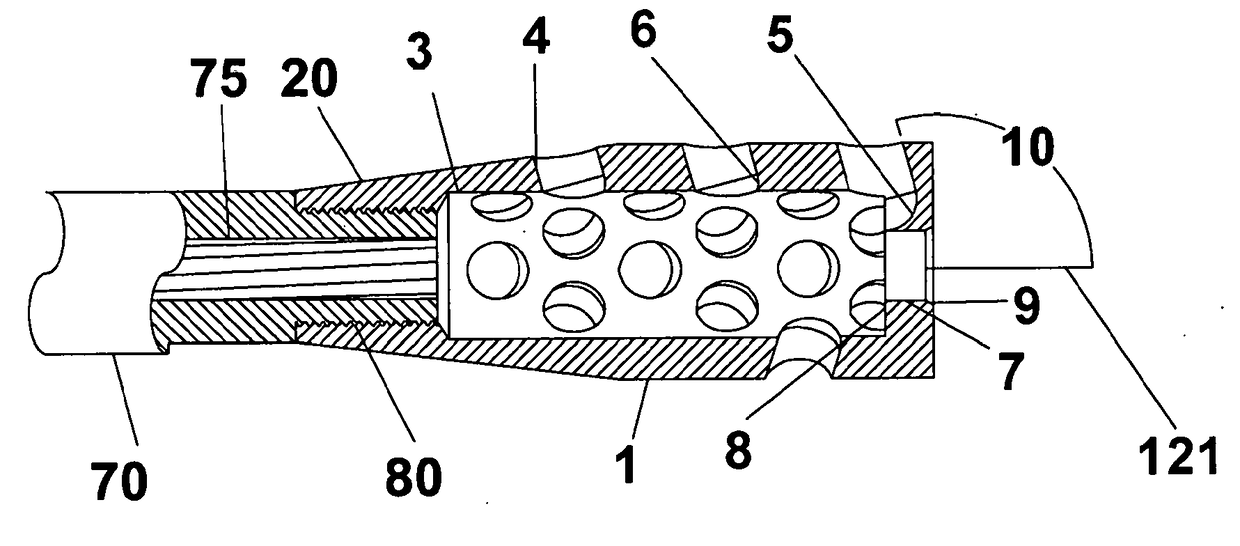 Barrel stabilizing and recoil reducing muzzle brake