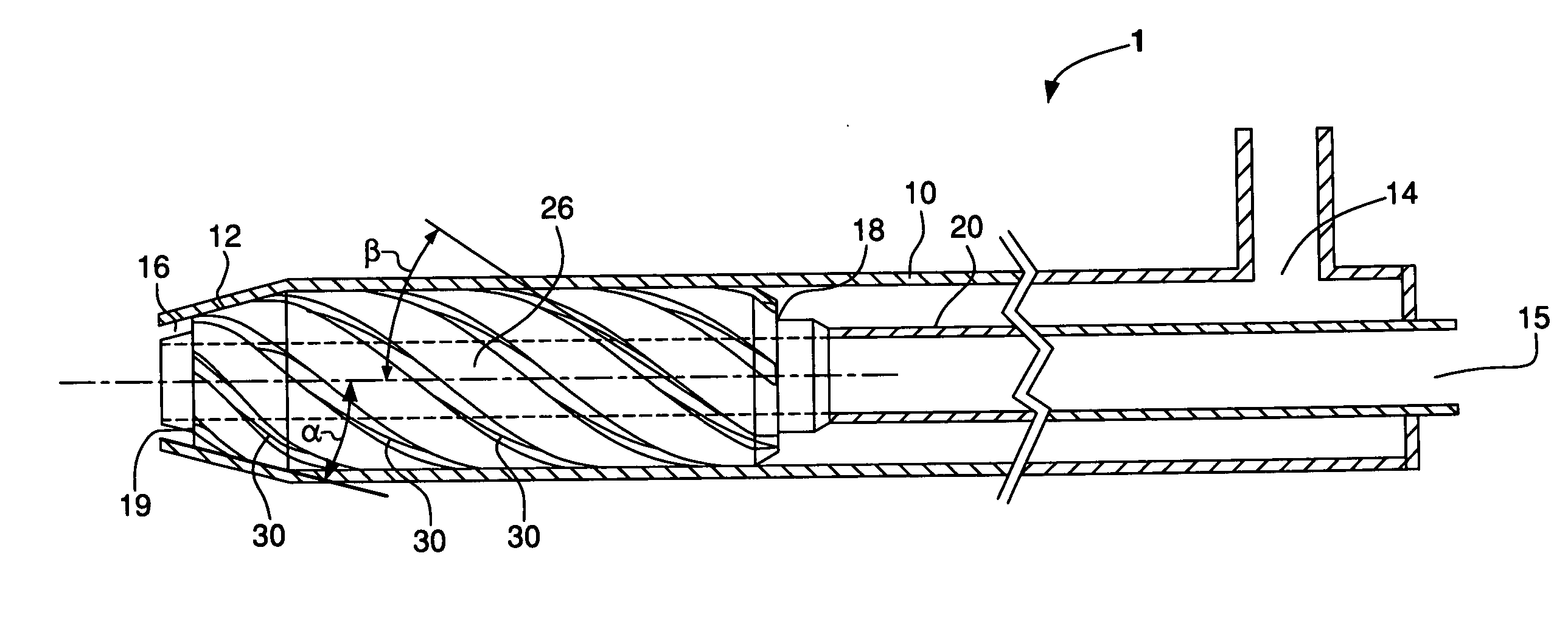 Oxidant-swirled fossil fuel injector for a shaft furnace