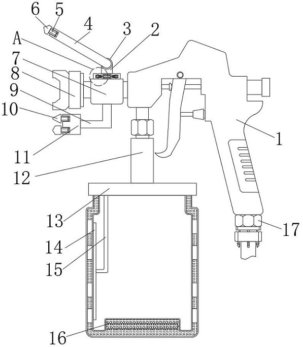 A spraying device for anticorrosion treatment of steel structure surface based on building construction