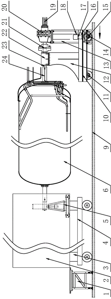 Nesting device used in nesting process for high-vacuum multilayer heat-insulating LNG tank for ship