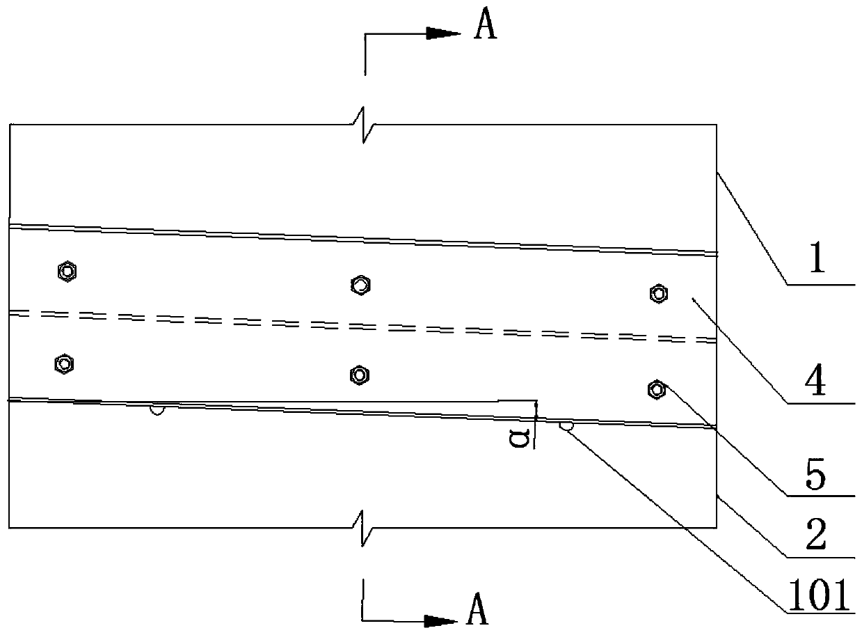 Horizontal connecting structure for assembled wall