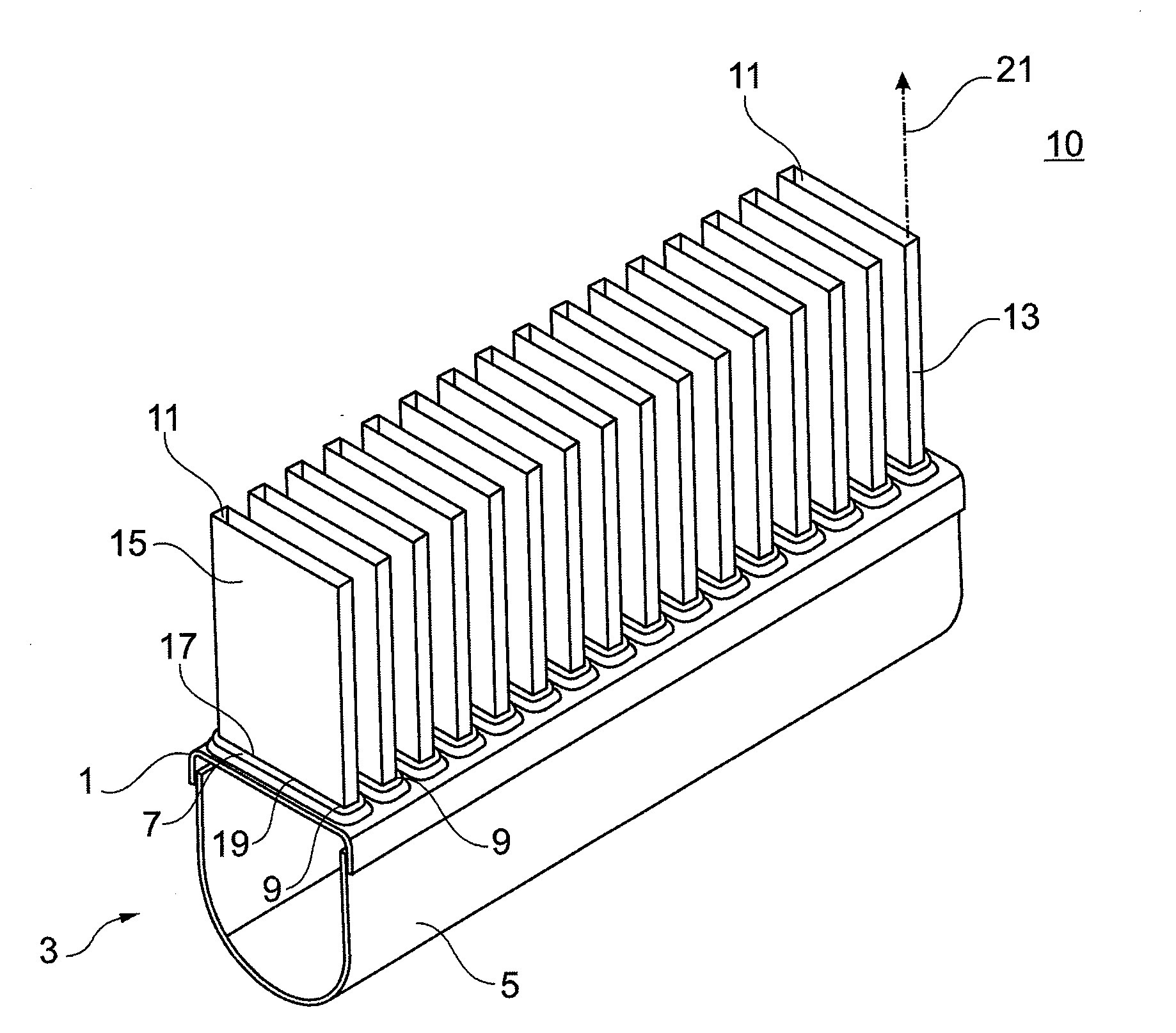 Heat exchanger, use, and manufacturing process for a heat exchanger