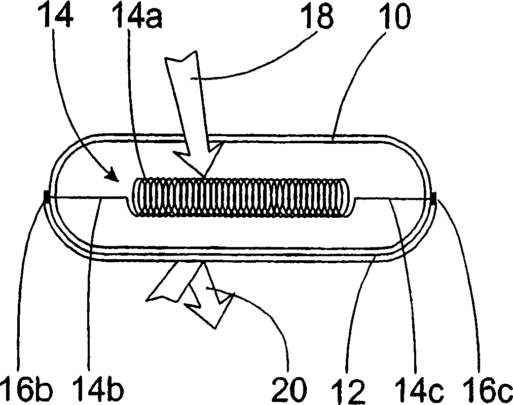 Temperature sensor based on resistance measuring, and radiant heater provided with a temperature sensor of this type