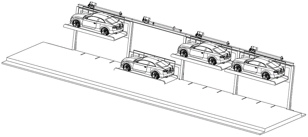 A mechanical three-dimensional garage for parking on the side of the road and its access method