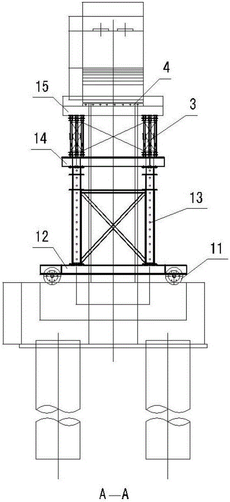 Construction method of movable gantry in construction of big cantilever bent cap