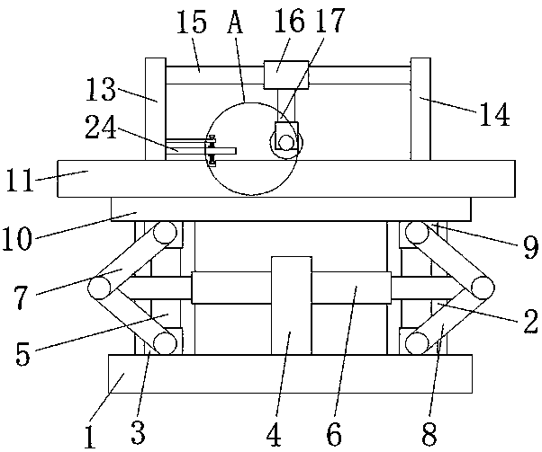 Adjusting device for leather cutting