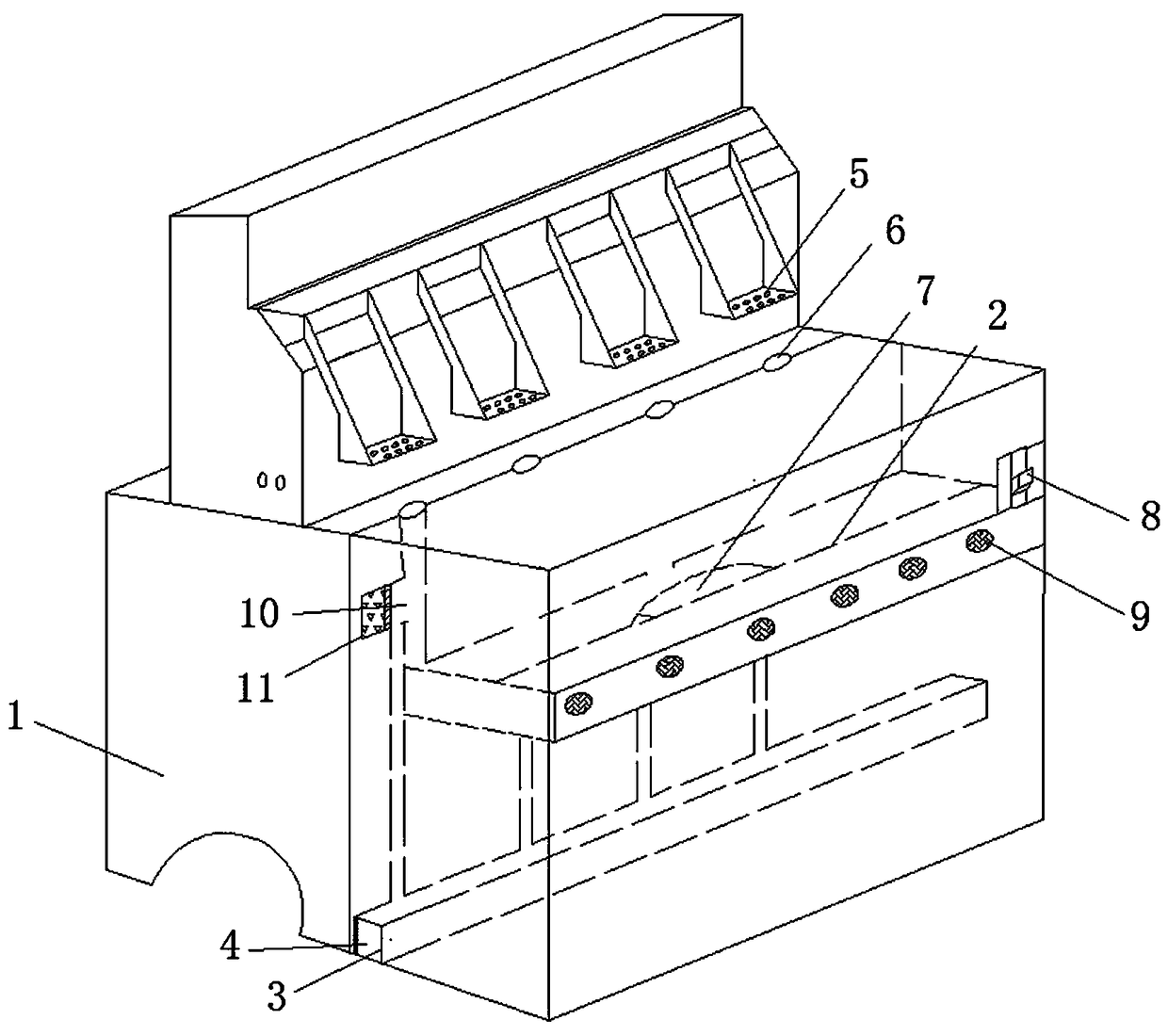 Dust collection and removal device of textile machine