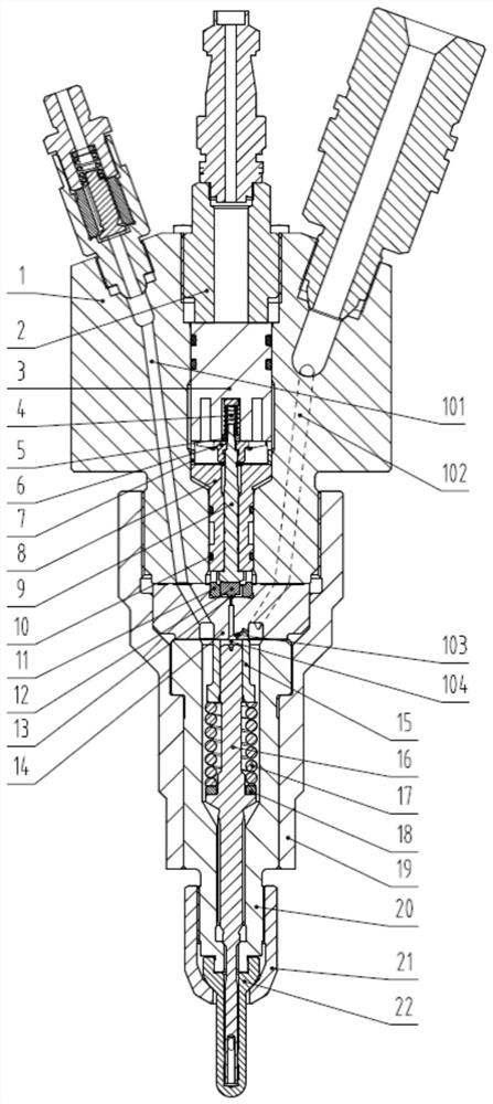 An electronically controlled common rail heavy oil injector