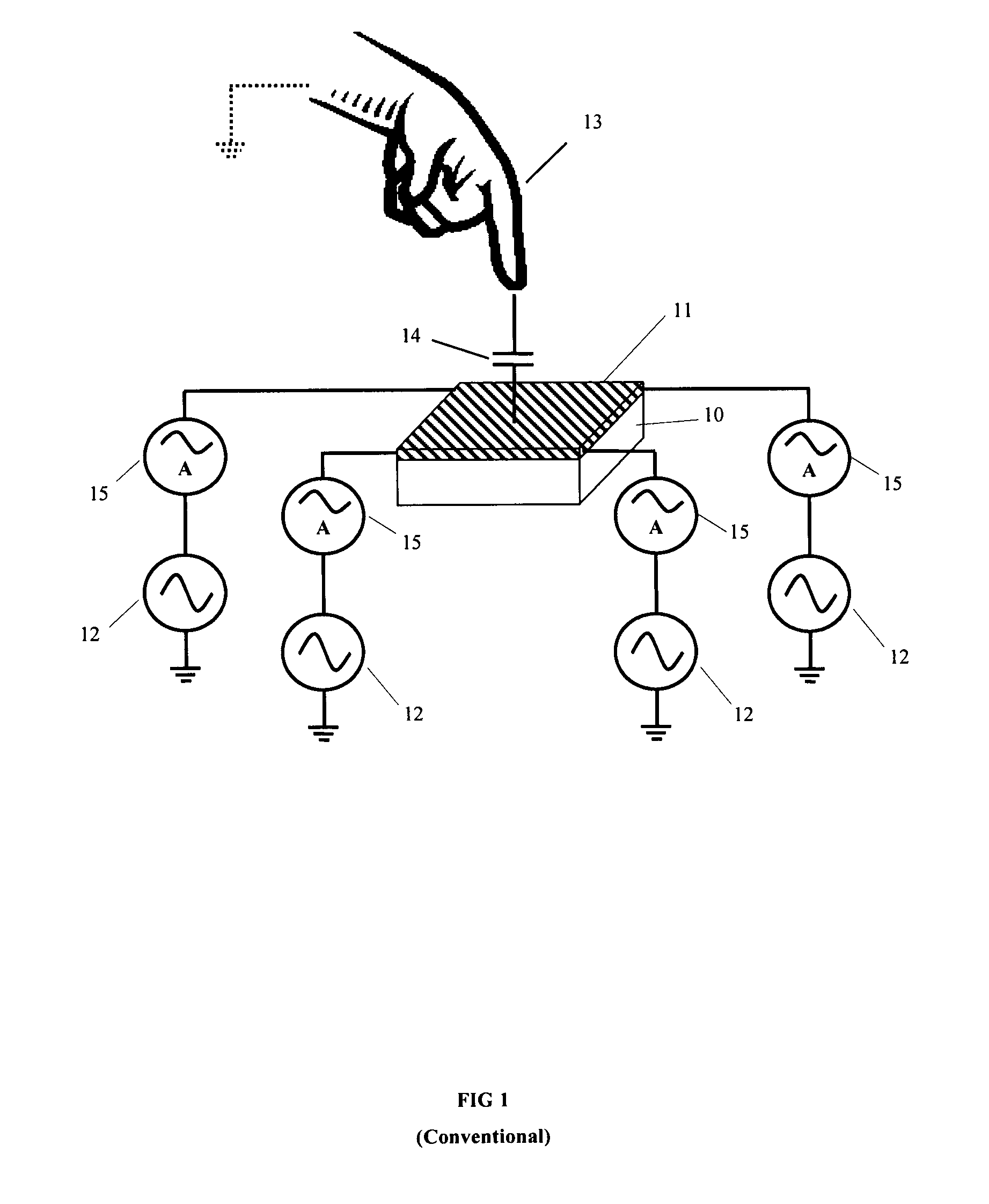 Capacitive touch panel with height determination function