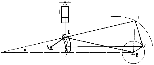 Device and method for adjusting angle of upper row chain of tobacco cutting machine