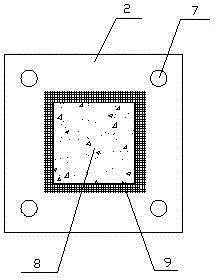 Concrete test block loading and curing device