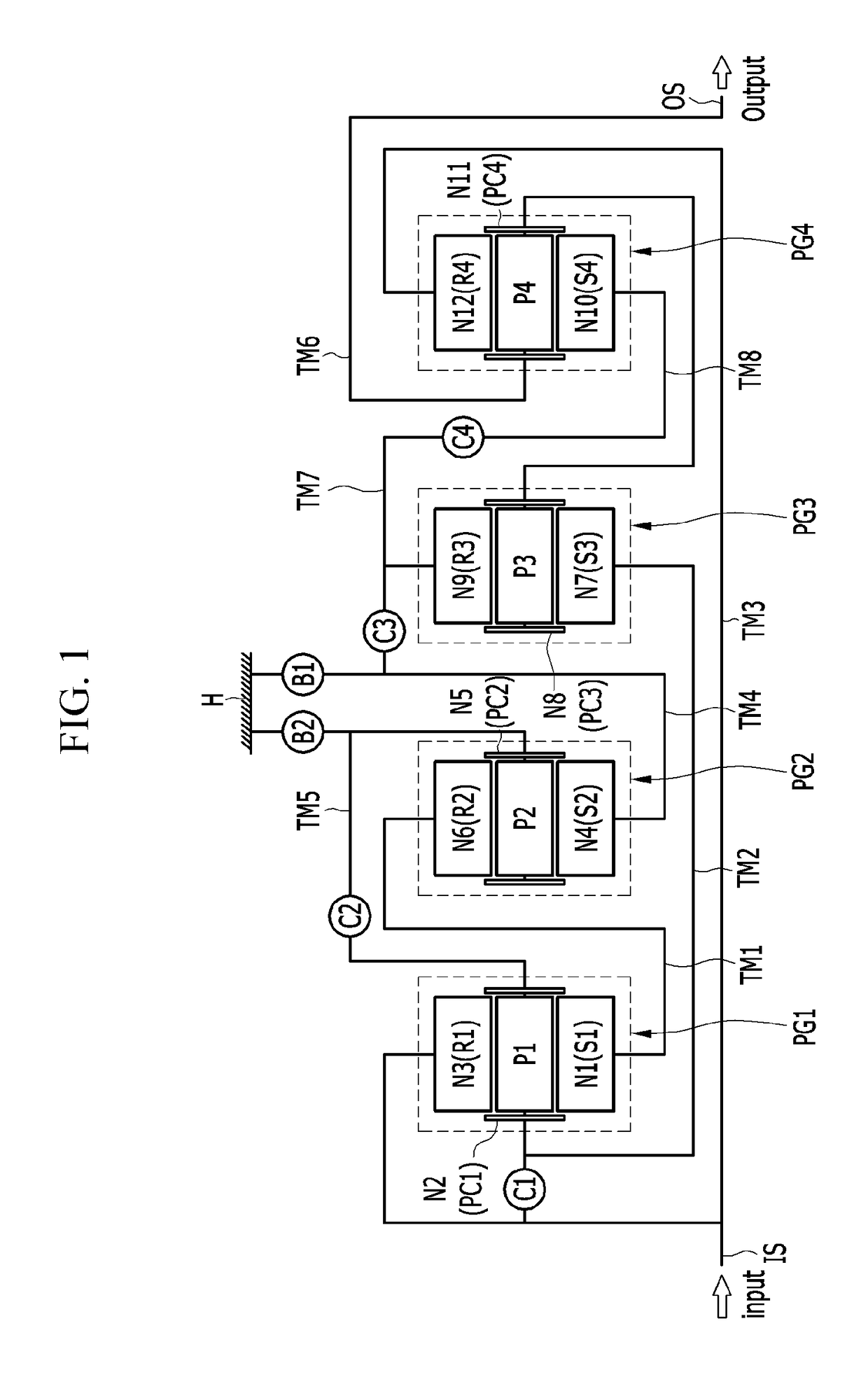 Planetary gear train of an automatic transmission for a vehicle