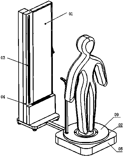 Human body composition detection device through human body three-dimensional scanning