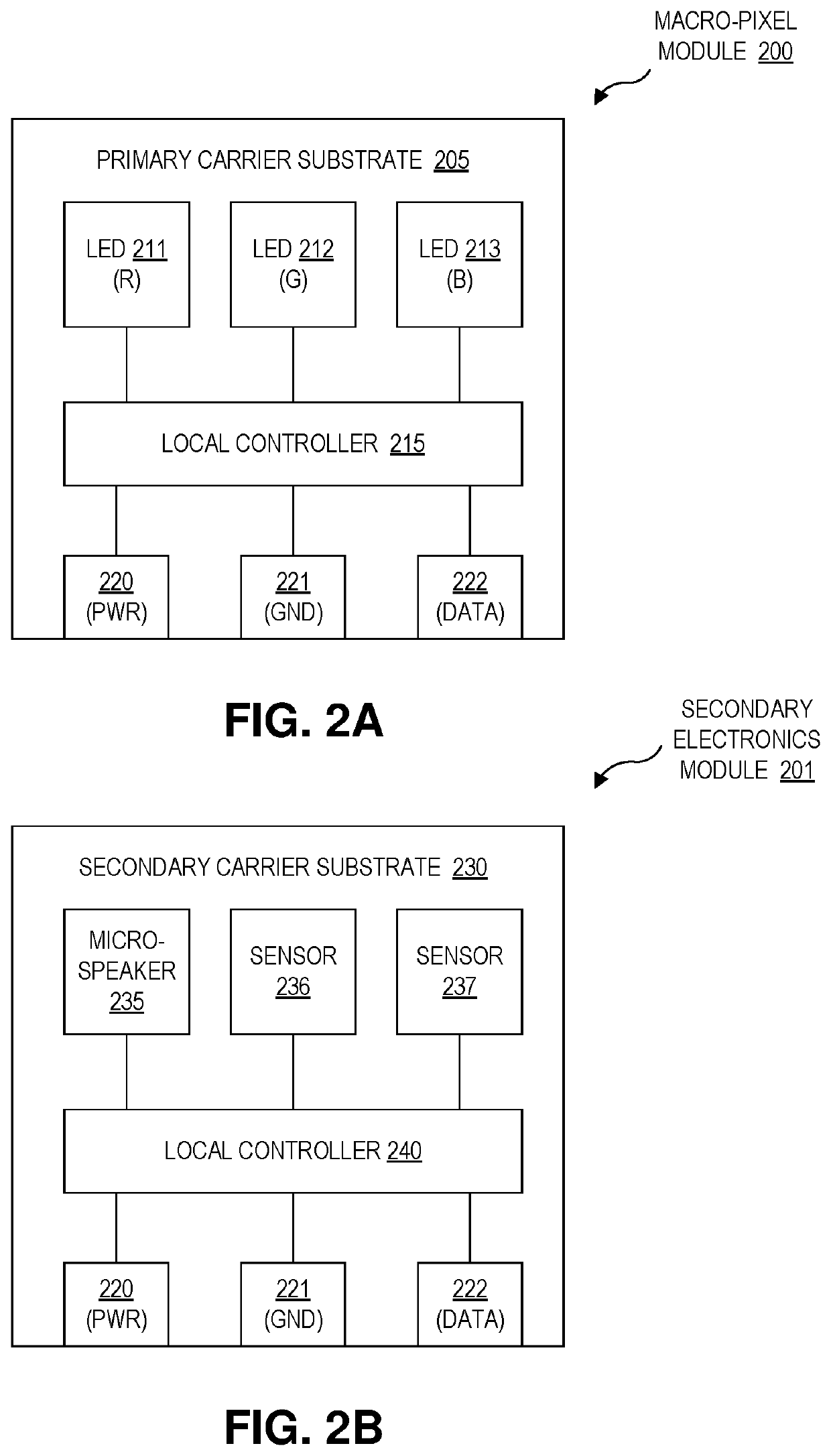 Display array with distributed audio
