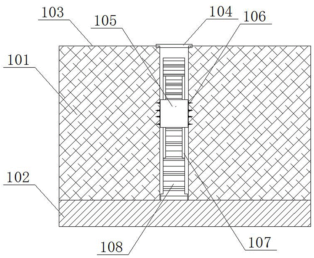 Construction method for mounting layer-divided sinking apparatus in deep compressible soil layer